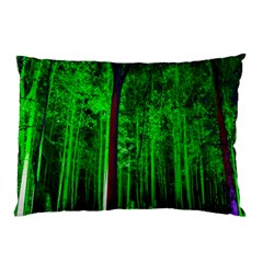 Spooky Forest With Illuminated Trees Pillow Case by Nexatart