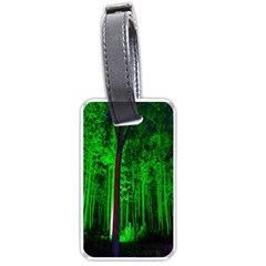 Spooky Forest With Illuminated Trees Luggage Tags (one Side)  by Nexatart