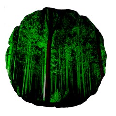 Spooky Forest With Illuminated Trees Large 18  Premium Round Cushions by Nexatart