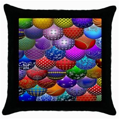 Fun Balls Pattern Colorful And Ornamental Balls Pattern Background Throw Pillow Case (black) by Nexatart