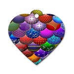 Fun Balls Pattern Colorful And Ornamental Balls Pattern Background Dog Tag Heart (Two Sides) Front