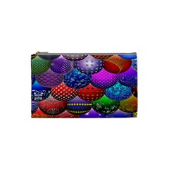 Fun Balls Pattern Colorful And Ornamental Balls Pattern Background Cosmetic Bag (small)  by Nexatart