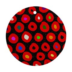 Polka Dot Texture Digitally Created Abstract Polka Dot Design Ornament (round) by Nexatart
