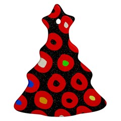 Polka Dot Texture Digitally Created Abstract Polka Dot Design Christmas Tree Ornament (two Sides) by Nexatart