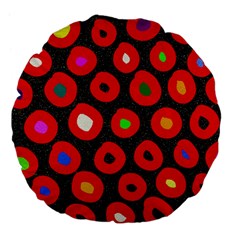 Polka Dot Texture Digitally Created Abstract Polka Dot Design Large 18  Premium Flano Round Cushions by Nexatart