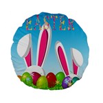 Easter bunny  Standard 15  Premium Flano Round Cushions Front