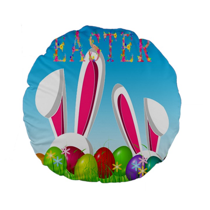 Easter bunny  Standard 15  Premium Flano Round Cushions