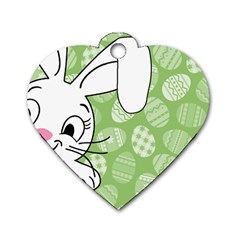 Easter Bunny  Dog Tag Heart (two Sides) by Valentinaart