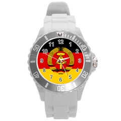 Flag Of East Germany Round Plastic Sport Watch (l) by abbeyz71