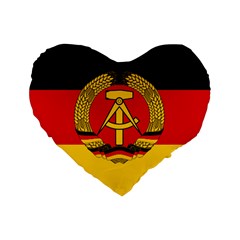 Flag Of East Germany Standard 16  Premium Flano Heart Shape Cushions by abbeyz71