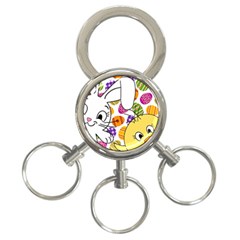 Easter Bunny And Chick  3-ring Key Chains by Valentinaart