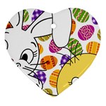 Easter bunny and chick  Heart Ornament (Two Sides) Back