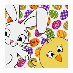 Easter Bunny And Chick  Medium Glasses Cloth (2-side) by Valentinaart