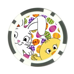 Easter Bunny And Chick  Poker Chip Card Guard (10 Pack) by Valentinaart