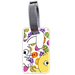 Easter Bunny And Chick  Luggage Tags (one Side)  by Valentinaart