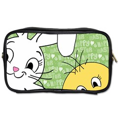 Easter Bunny And Chick  Toiletries Bags by Valentinaart