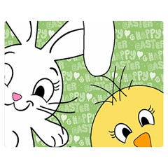 Easter Bunny And Chick  Double Sided Flano Blanket (medium)  by Valentinaart