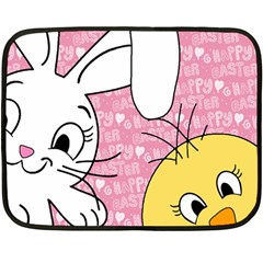 Easter Bunny And Chick  Double Sided Fleece Blanket (mini)  by Valentinaart