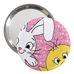 Easter Bunny And Chick  3  Handbag Mirrors by Valentinaart