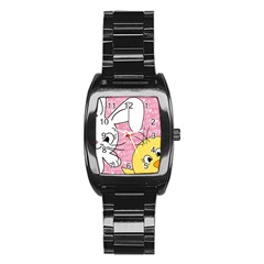 Easter Bunny And Chick  Stainless Steel Barrel Watch by Valentinaart