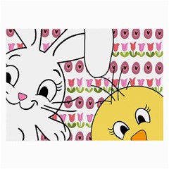 Easter Bunny And Chick  Large Glasses Cloth by Valentinaart