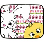 Easter bunny and chick  Double Sided Fleece Blanket (Mini)  35 x27  Blanket Front