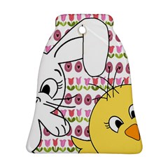 Easter Bunny And Chick  Bell Ornament (two Sides) by Valentinaart