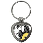 Easter bunny and chick  Key Chains (Heart)  Front