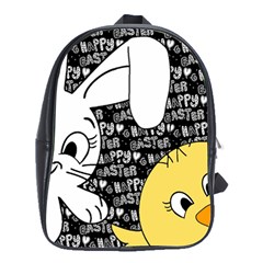 Easter Bunny And Chick  School Bags(large)  by Valentinaart