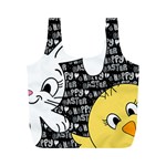 Easter bunny and chick  Full Print Recycle Bags (M)  Front