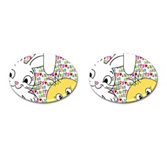 Easter Bunny And Chick  Cufflinks (oval)