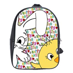 Easter Bunny And Chick  School Bags(large)  by Valentinaart