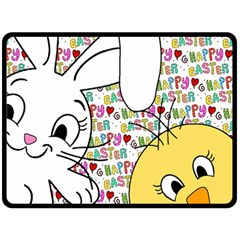 Easter Bunny And Chick  Double Sided Fleece Blanket (large)  by Valentinaart