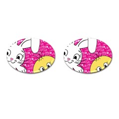 Easter Bunny And Chick  Cufflinks (oval)