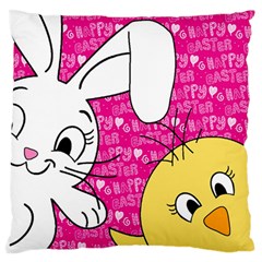 Easter Bunny And Chick  Standard Flano Cushion Case (one Side) by Valentinaart