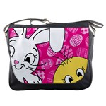 Easter bunny and chick  Messenger Bags Front