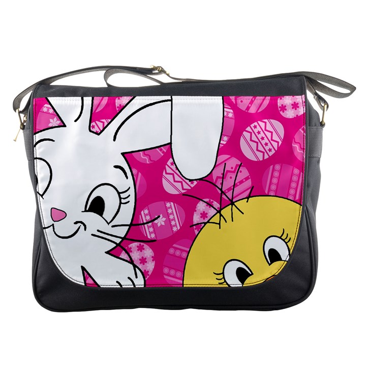 Easter bunny and chick  Messenger Bags