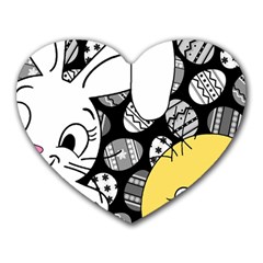 Easter Bunny And Chick  Heart Mousepads by Valentinaart