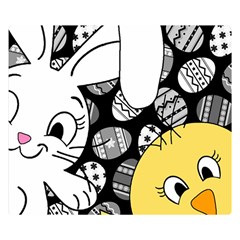 Easter Bunny And Chick  Double Sided Flano Blanket (small)  by Valentinaart