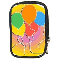 Birthday Party Balloons Colourful Cartoon Illustration Of A Bunch Of Party Balloon Compact Camera Cases by Nexatart