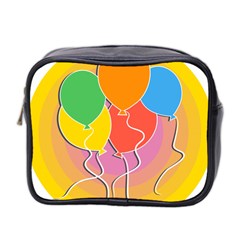 Birthday Party Balloons Colourful Cartoon Illustration Of A Bunch Of Party Balloon Mini Toiletries Bag 2-side by Nexatart