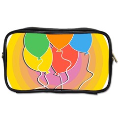 Birthday Party Balloons Colourful Cartoon Illustration Of A Bunch Of Party Balloon Toiletries Bags by Nexatart