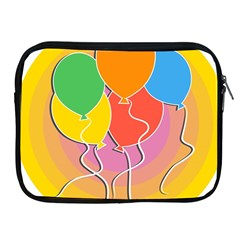 Birthday Party Balloons Colourful Cartoon Illustration Of A Bunch Of Party Balloon Apple Ipad 2/3/4 Zipper Cases by Nexatart