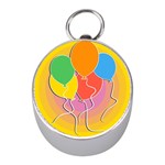 Birthday Party Balloons Colourful Cartoon Illustration Of A Bunch Of Party Balloon Mini Silver Compasses Front