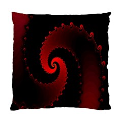 Red Fractal Spiral Standard Cushion Case (one Side) by Nexatart