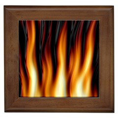 Dark Flame Pattern Framed Tiles by Nexatart