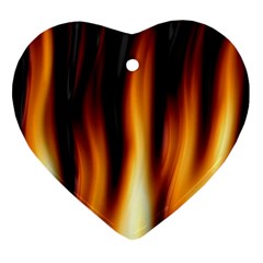 Dark Flame Pattern Ornament (heart) by Nexatart