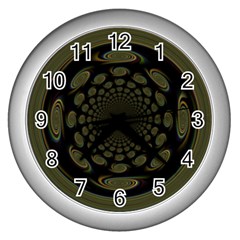 Dark Portal Fractal Esque Background Wall Clocks (silver) 