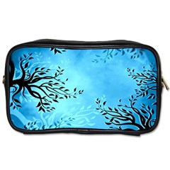 Blue Night Portrait Background Toiletries Bags by Nexatart