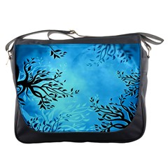 Blue Night Portrait Background Messenger Bags by Nexatart